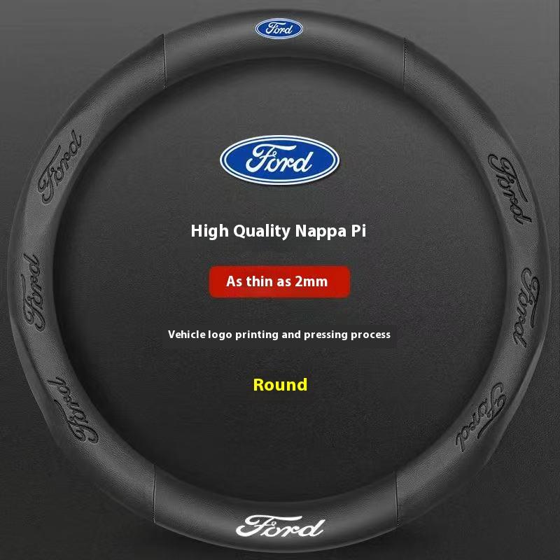 Car 3D Embossing Carbon Fiber Steering Wheel Cover Ford Mondeo F150 Fusion Mustang EXPLORER ESCAPE EDGE Fiesta Focus Kuga Ranger
