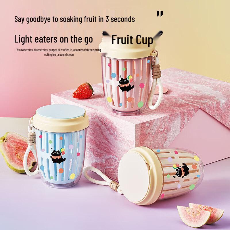 Portable Double-Layer Fruit & Salad Container with Utensils