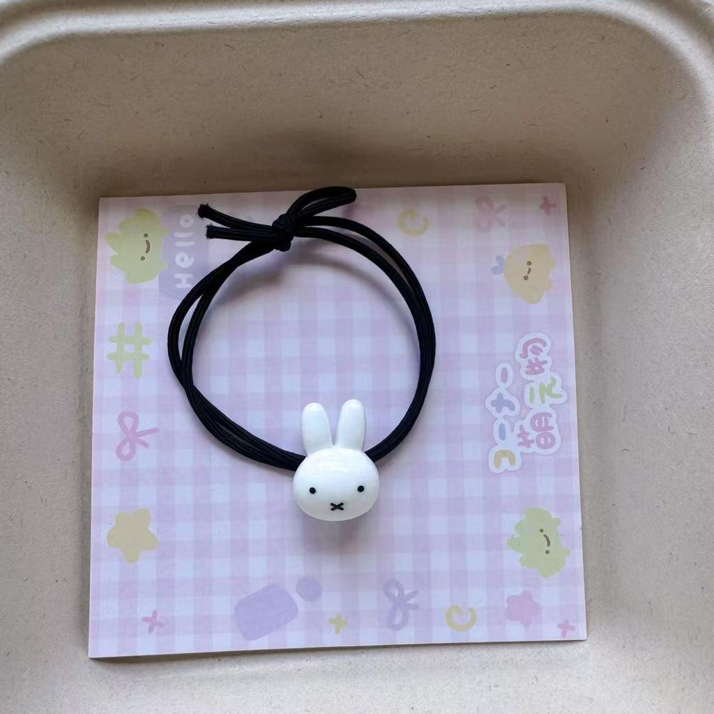 Miffy Cartoon Bestie Elastische Haargummis - Süße Mori Girl Haarringe und Haargummis