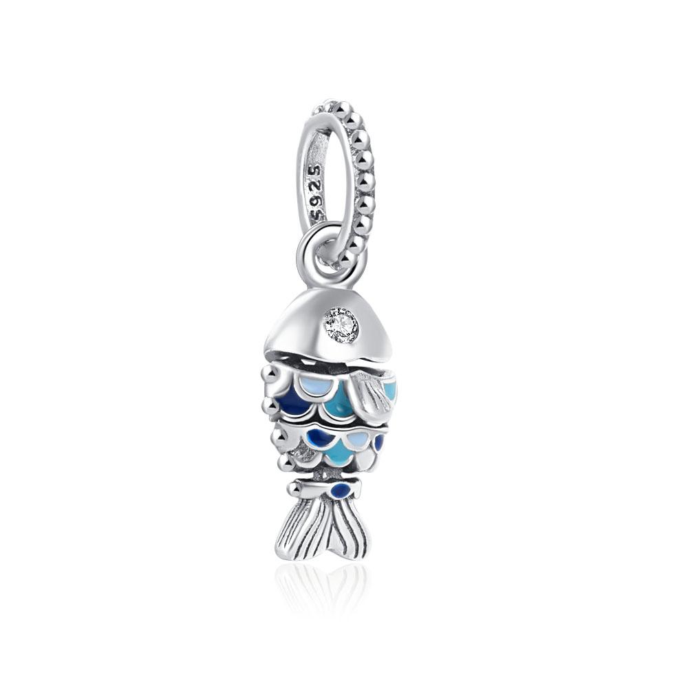 925 Sterling Silver Murano Glass Turtle Jellyfish Whale Charm Pendant for Women DIY Jewelry Bracelet Accessories