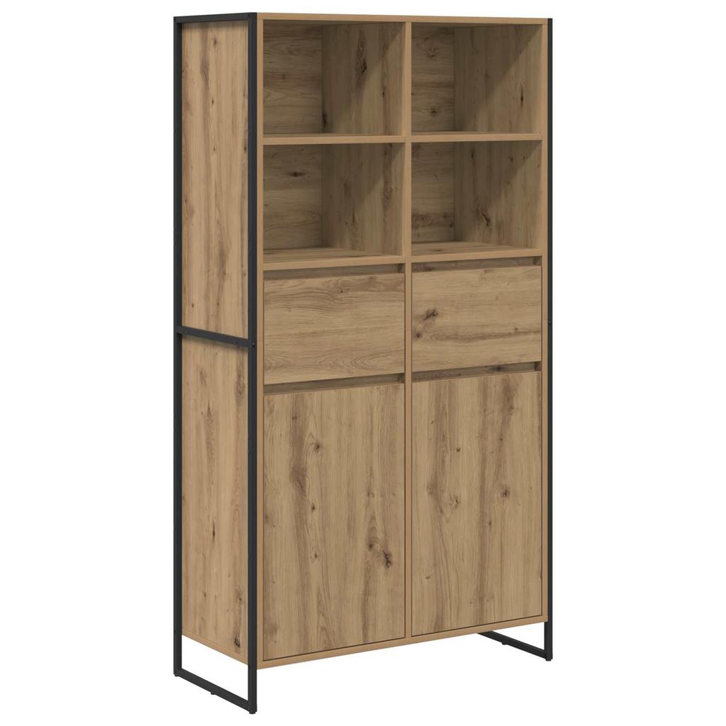 Sideboard 2 pcs Rustic Oak Finish 81 x 36 x 150.5 cm