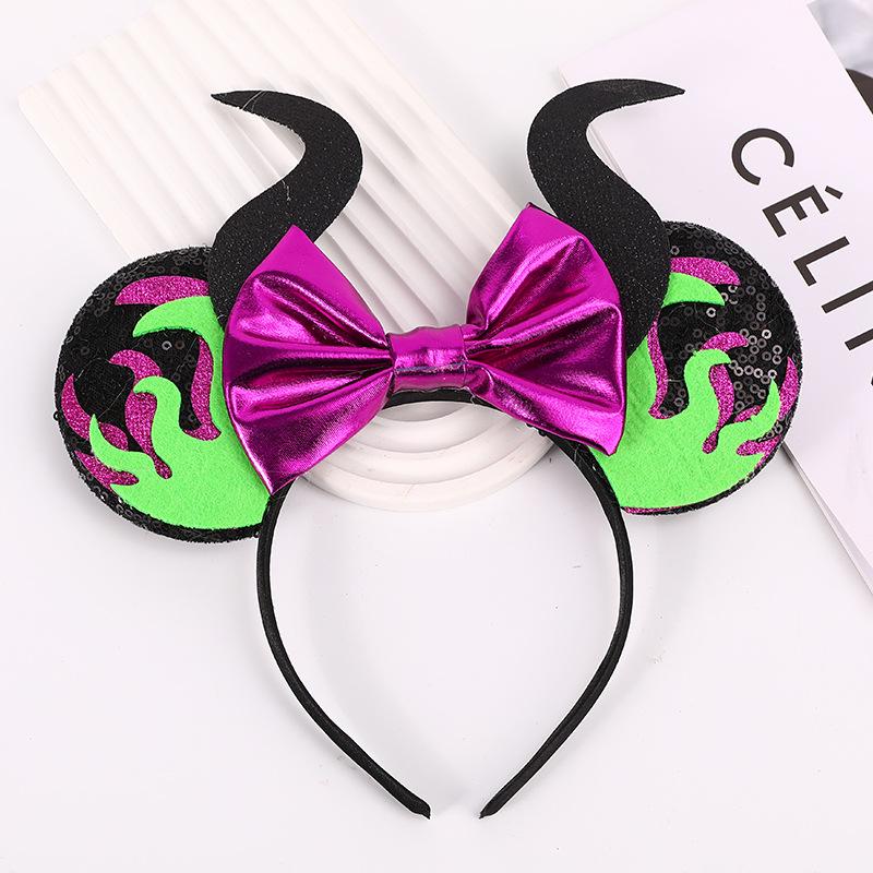 Halloween Devil Horns & Bat Headband with Feathers - Party Decoration