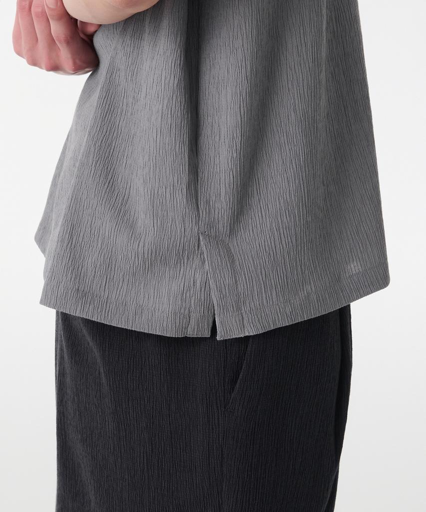 MUSINSA STANDARD Crinkle Relaxed Short Sleeve Shirt [Gray]