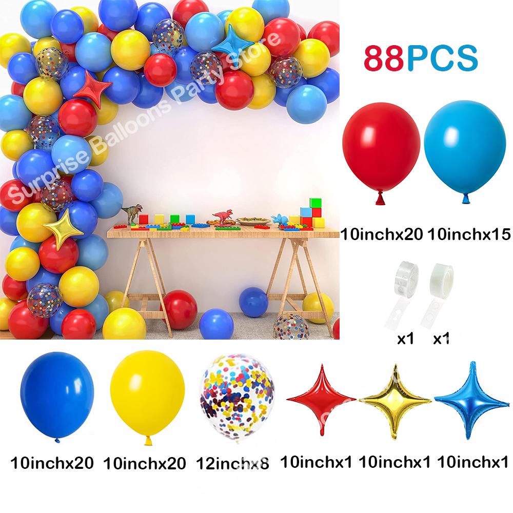 Red Green Blue Yellow Balloons Garland Arch Kit Latex Ballon Set Carnival Circus Toy Themed Party Birthday Decoration Air Globos