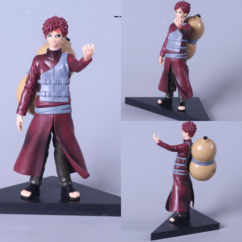 BANDAI 17CM Anime Naruto Shippuuden Gaara Stehende Szene Modell Spielzeugpuppe Sammlung Naruto Schreibtischornamente Actionfigur PVC
