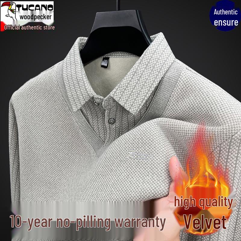 Woodpecker Men's Winter Fleece-Lined Turtleneck Sweater - Thick, Warm Knit for Middle-Aged Dads