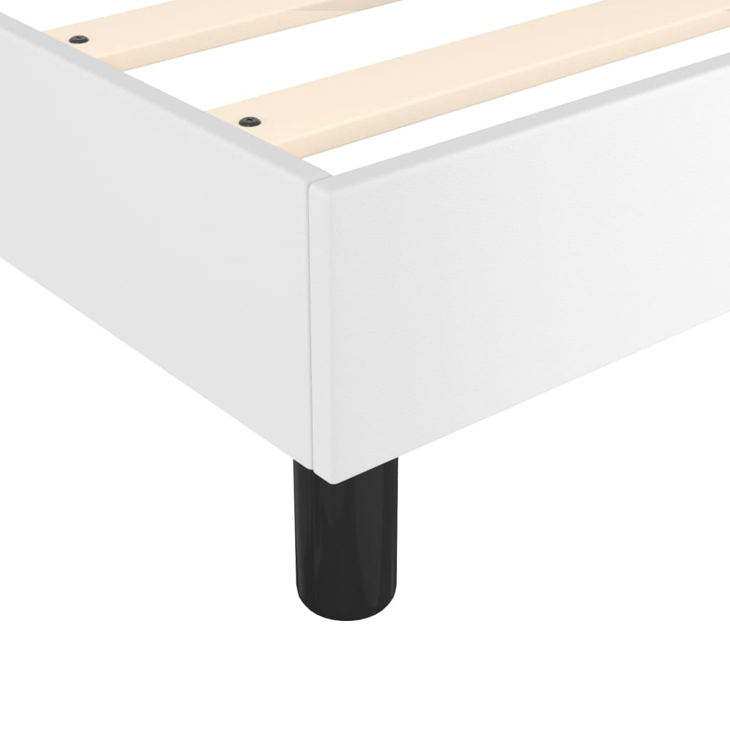 Box Spring Bed with Mattress White 120 x 200 cm Faux Leather