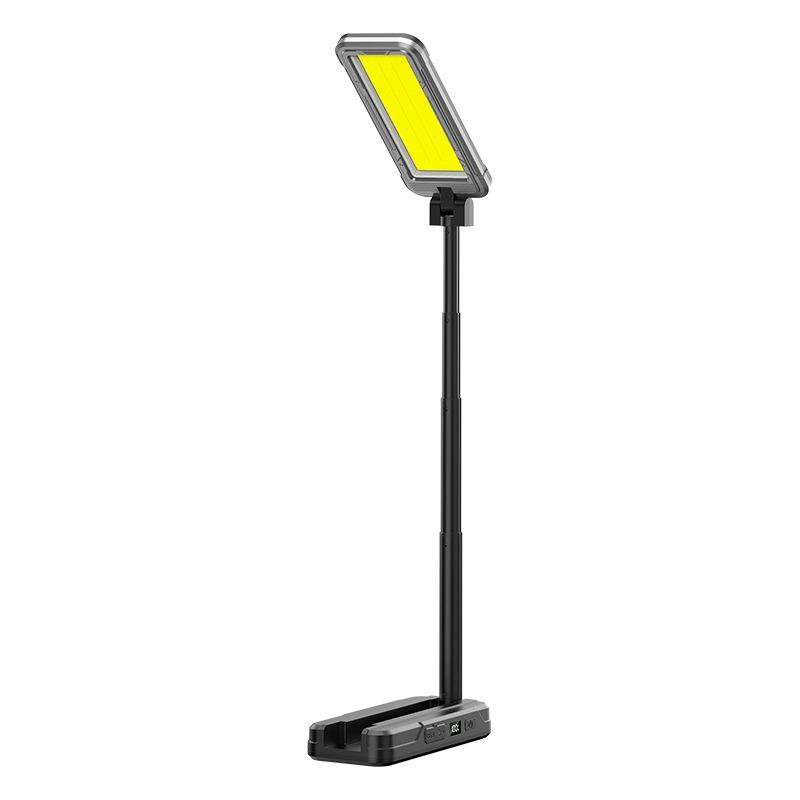 Rechargeable Solar-Powered Portable Work & Camping Light with Emergency Spotlight.