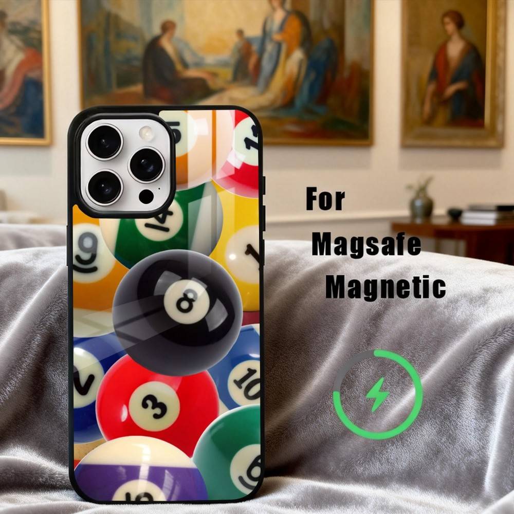 B-Billiards B-Ball S-Sports  Phone Case For iPhone17,16,15,14,13,12,11 Plus,Pro Max Magnetic For Magsafe Wireless Charging