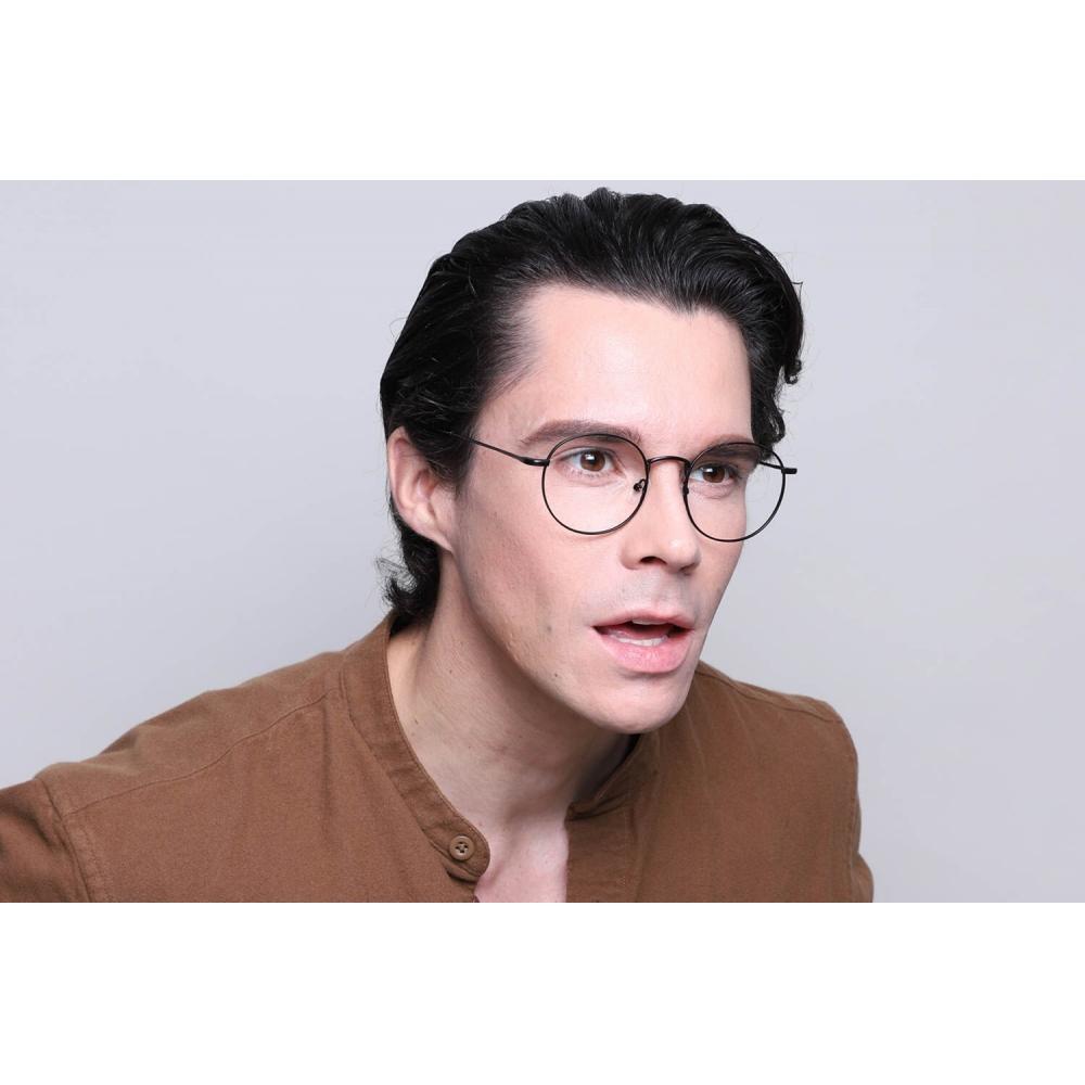 Ochelari de vedere unisex cu margine completă, rotundă, neagră, Colecția Smartbuy Adora Asian Fit 938