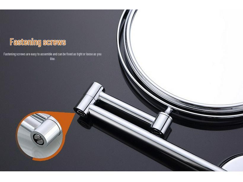 Dual-Sided Retractable Wall-Mounted Makeup Mirror - Self-Adhesive, No Drilling Required