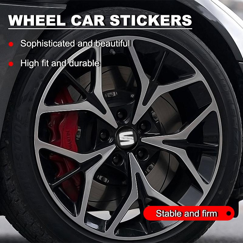 4Pcs 56MM Car Wheel Rims Center Hub Caps Emblem Sticker Car Accessories for Seat Cupra Leon 5f Ibiza 6l 6j Leon 1p Cushion Altea Xl Leon Decor