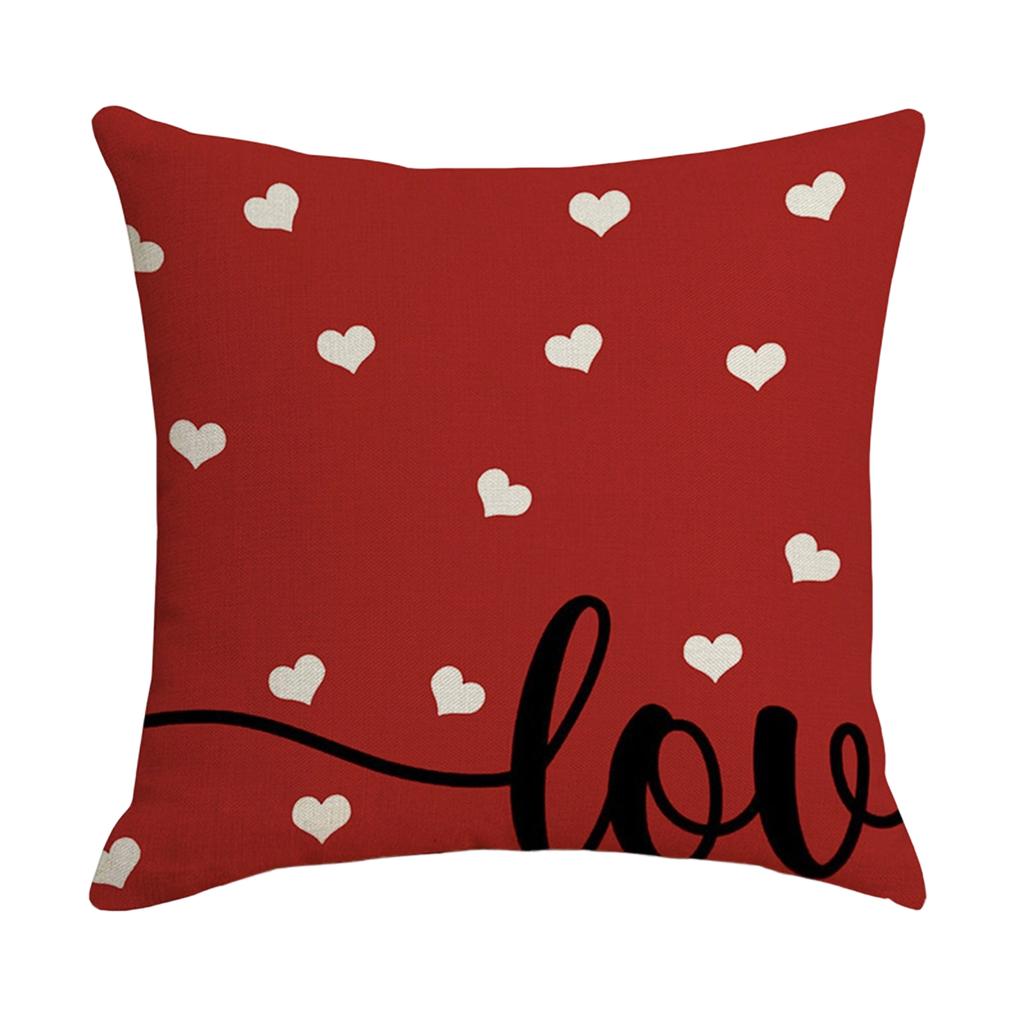 Valentine's Day Pillowcase, 17.7x17.7 Inches, Heart-shaped Valentine's Day Pillow Cover, Decorative Cushion Cover, Valentine's Day Ornament