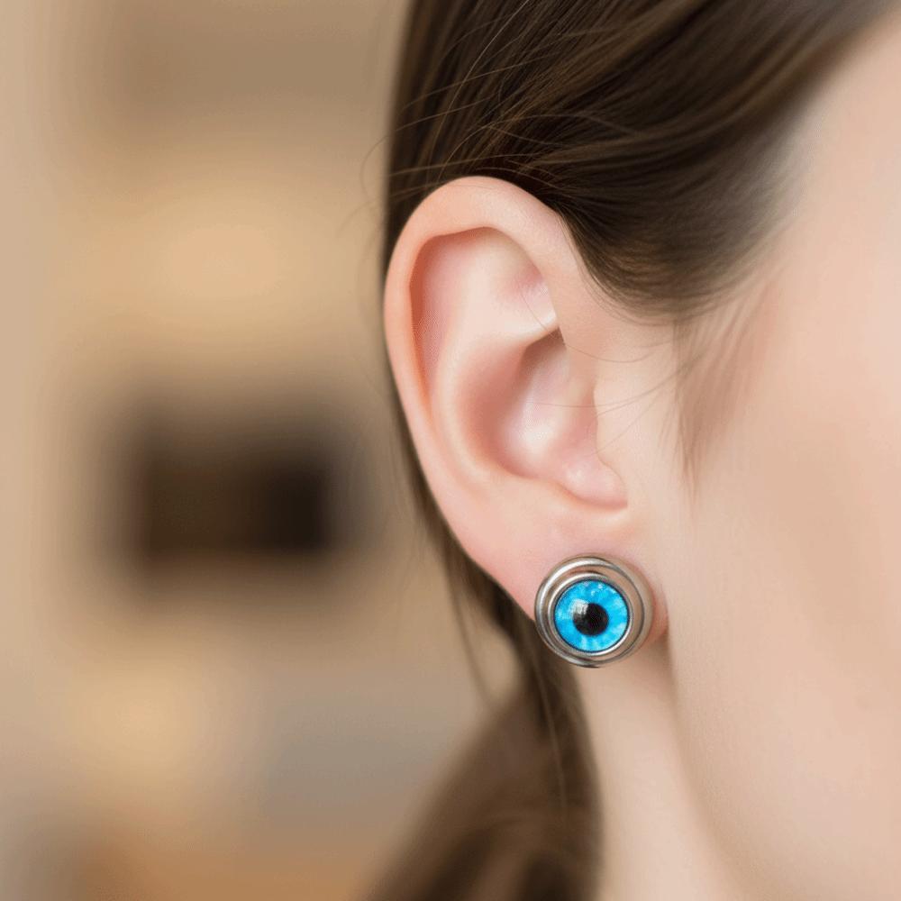 Wasserdichte Augen Halskette Titan Dämonenauge Ohrringe Blaue Augen Choker Kette Glücksschmuck