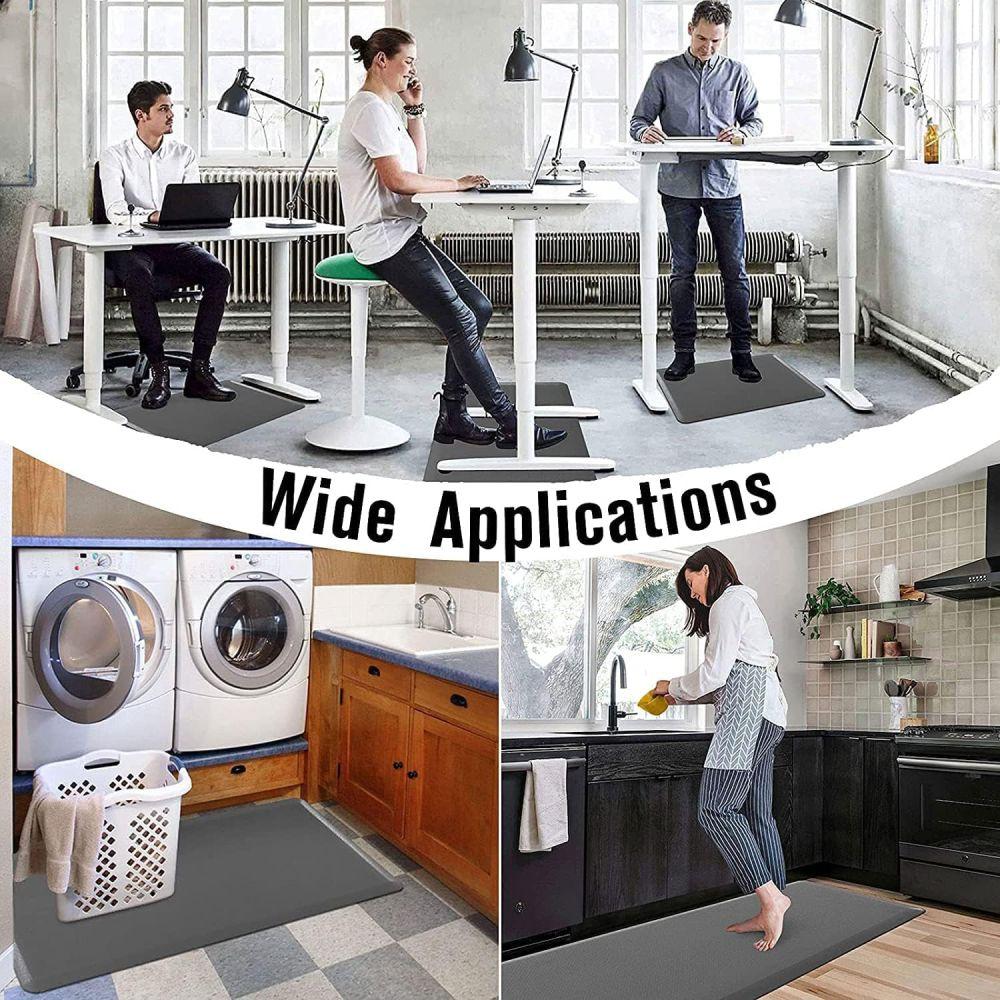 New Anti-Fatigue Standing Mat, Kitchen Mat with PVC Waterproofing, Non-Slip Kitchen Rug for Standing Desk, Kitchen, Office