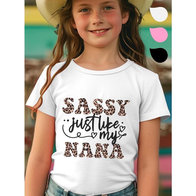 European sizes Stylish White Tee with Cute Leopard Print Design and Heart Accents Perfect Summer Top for Young Girls