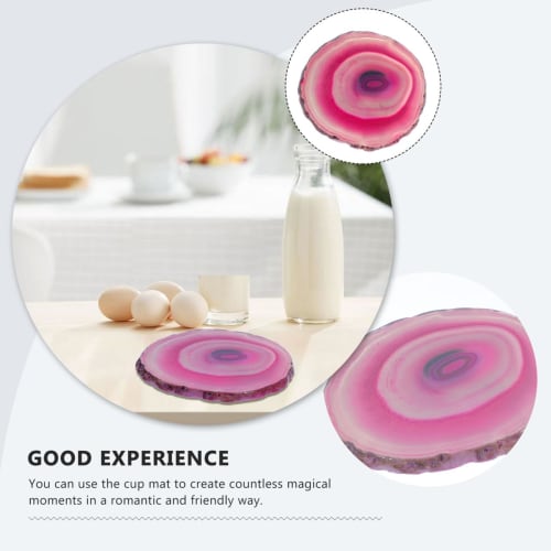 Cabilock Natural Agate Coasters, Creative Design, Round Coasters, Highly Absorbent, Stylish Cup Mats for Offices, Homes, and Bars