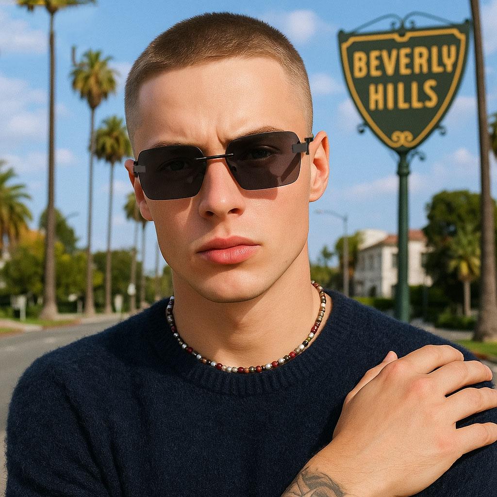 y2k Rimless Luxury Brand Designer Square Sunglasses Women For Men Vintage Punk Diamond Cutting Outdoor Driving Sun Glasses UV400