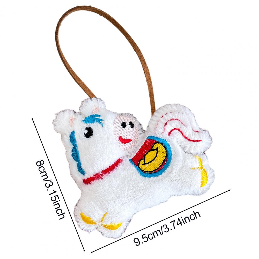 Soft Plush Ornament Horse-shaped Christmas Decoration Plush Horse-shaped Christmas Tree Decoration with Lanyard Festive Holiday