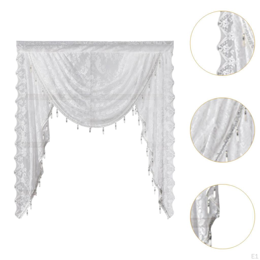 Waterfall Window Valance , Home Decoration, Breathable Soft Swag Vintage Design for Bedroom