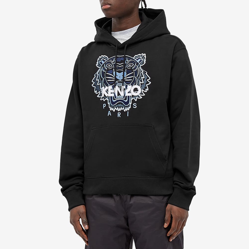 Kenzo Sudaderas Clásicas con Cabeza de Tigre para Hombre Color Negro con Capucha Peso Moderado FB55SW3104XA-99
