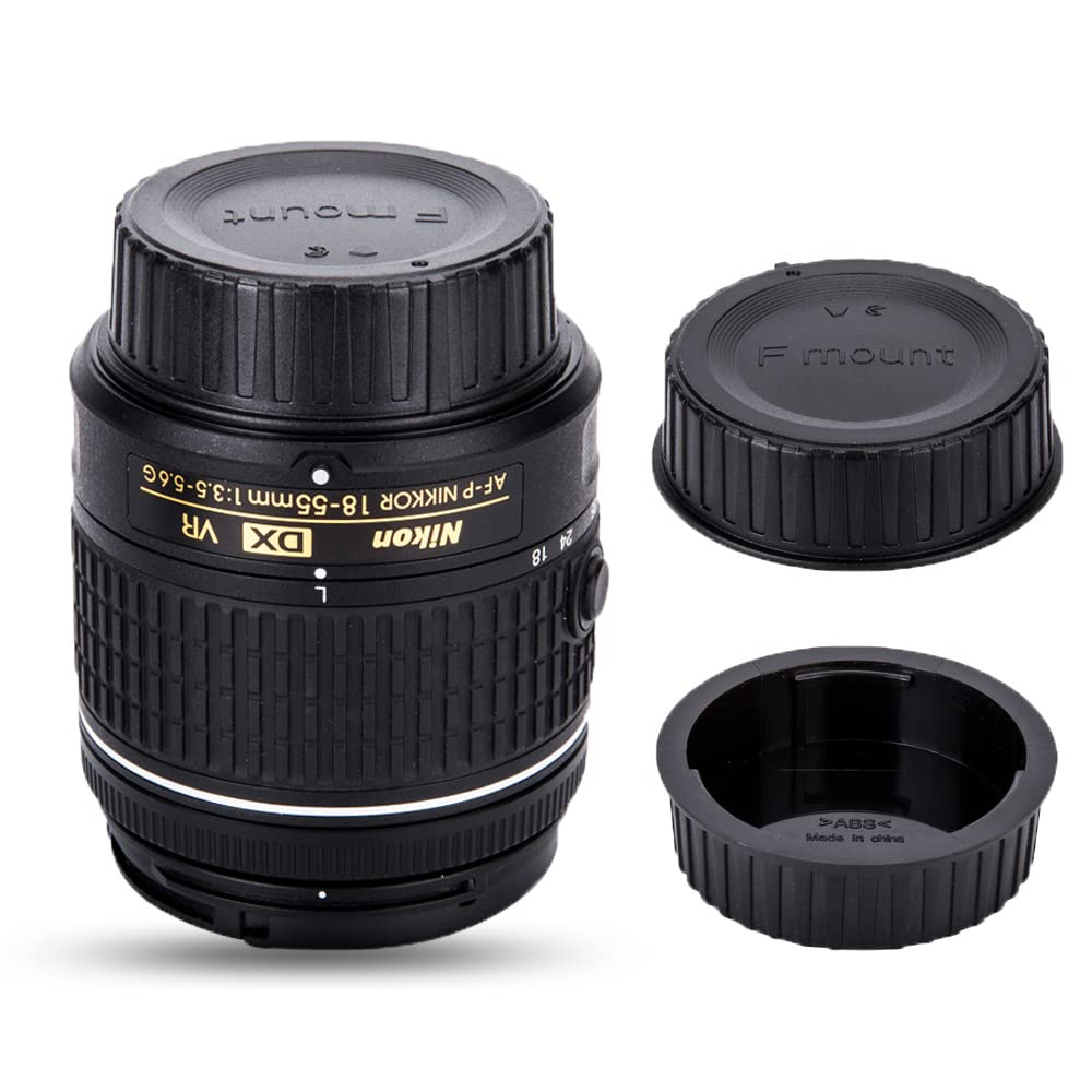 2 Pairs JJC Nikon F Mount Rear Lens Caps Body Caps for Nikon F Mount Cameras Including Nikon + & Lenses, D850, D750, D780, D3500, D3400, D7500, D7200,