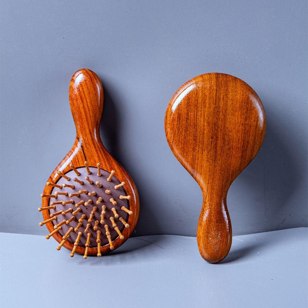 Wood Air Cushion Hair Comb Handmade Scalp Massage Cute Cat Face Brush Anti Static Traditional Crafts Hairdressing Comb