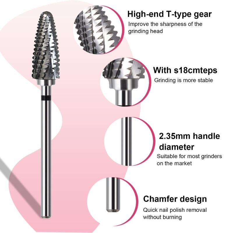 Professional Tungsten Carbide Nail File Bit Featuring AntiSlip Grip For Precise Shaping And Long Lasting Use