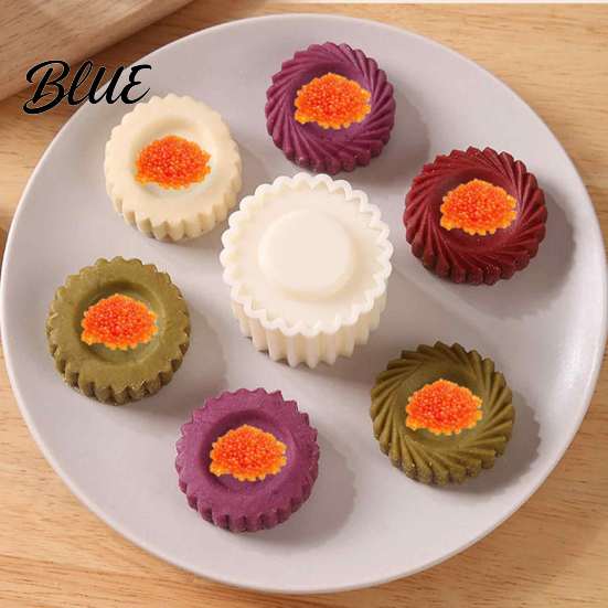Detachable Dough Press Sunflower Pattern Round Mooncake Mold Hand Double Ended Plastic Pastry French Lace Cookie Cutter Tool Easy Clean Embosser for