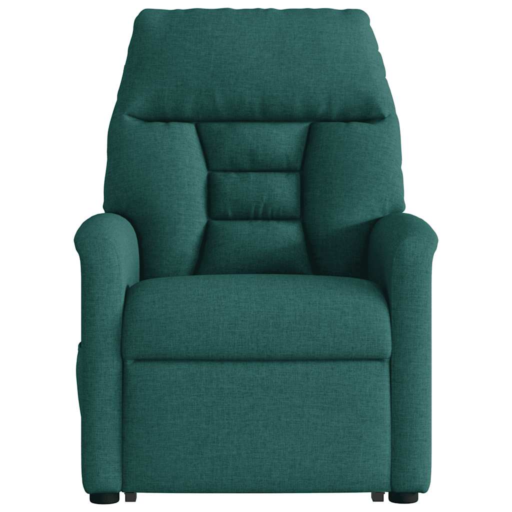 Electric Massage Recliner with Rising Function Dark Green Fabric