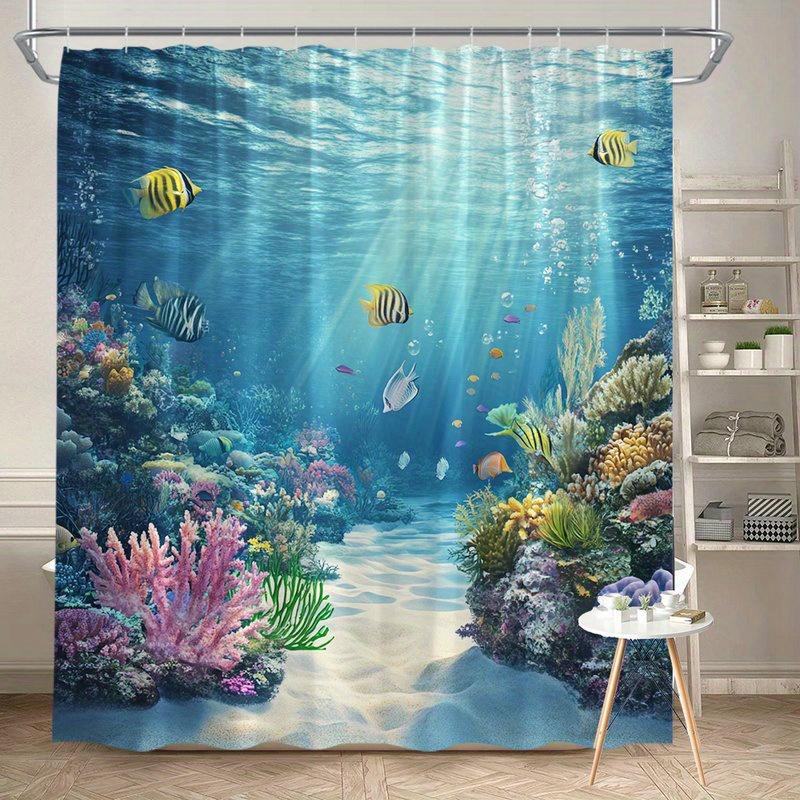 

Underwater Ocean Fish Shower Curtain Coral Reef Art Bathroom Decor Sea Life Aquatic Bath Curtains for Modern Home Interior W90xH180cm