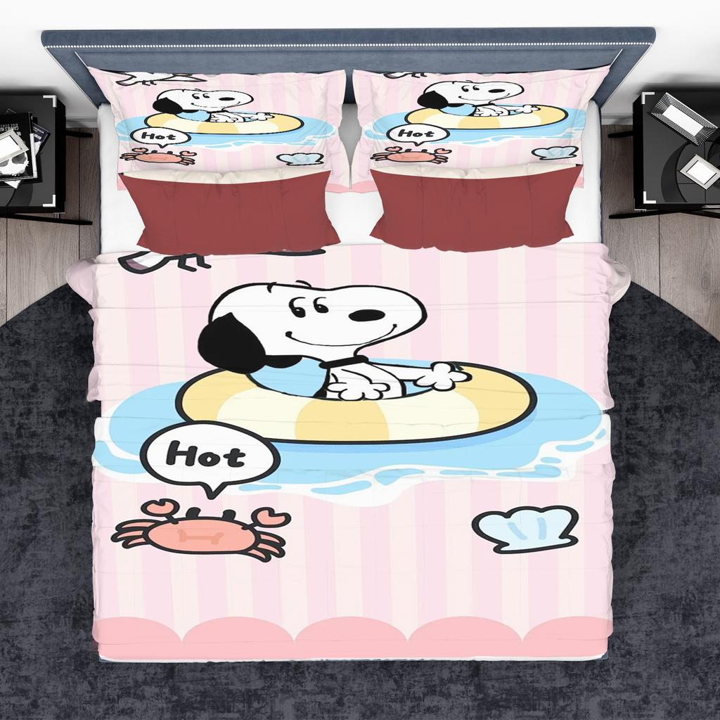 Snoopy Duvet Cover Set Comforter Bedding 3d Children'S Bedding Set 3-Piece 1 Quilt Cover King Size