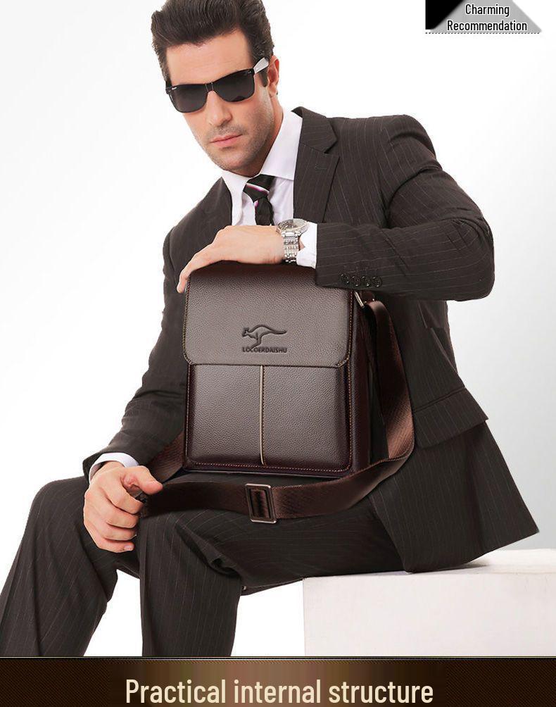 Baoding Leder Herren Umhängetasche - Trendige Business Casual Aktentasche