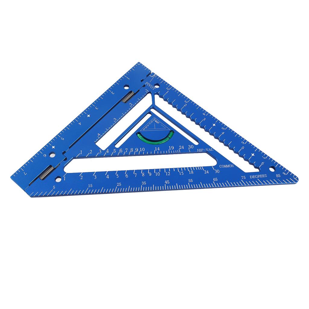 Echer pentru căpriori Aliaj de Aluminiu Riglă Triunghiulară Raportor Echer de Tâmplar cu Bloc de Ghidaj pentru