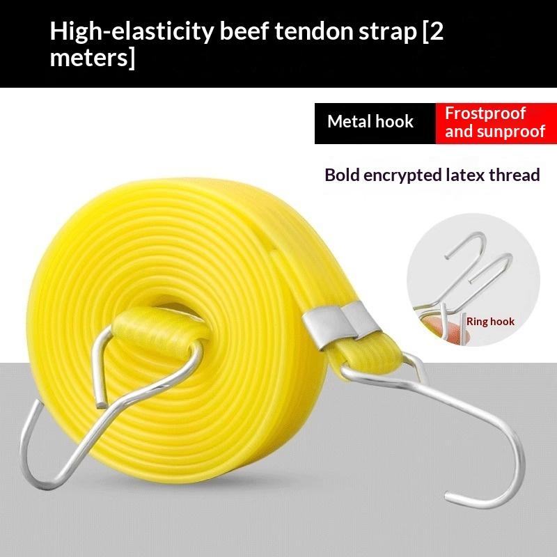 Elastic Cargo Tie Down Straps 100-300Cm Motorcycle Bike Bungee Cord For Luggage Transport High Elasticity Rubber Security Rope