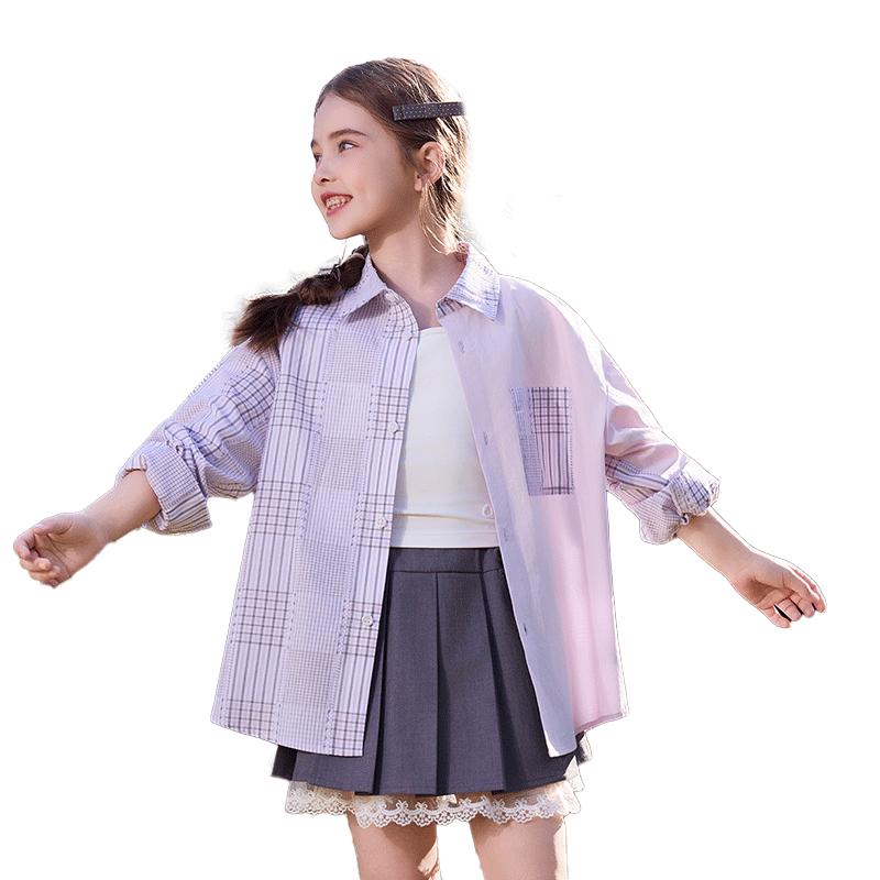 ASK JUNIOR Boys  Spring Color-Block Lapel Shirt Jacket 130