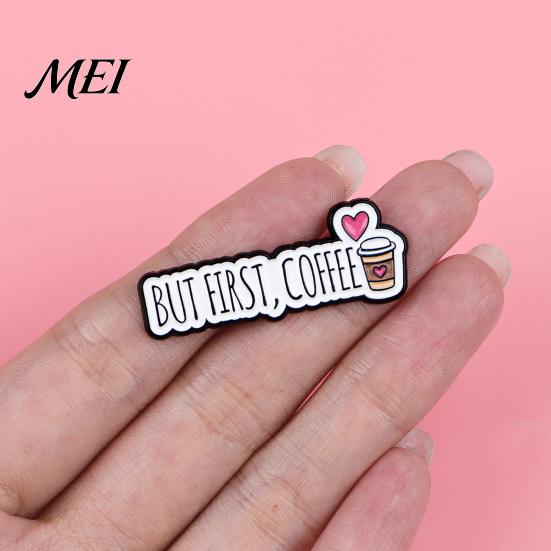 Kaffeezubehör Brosche Anstecker, Brosche mit Slogan-Design, Verdicktes Zinklegierungsabzeichen, Anstecknadel Emaille Farbe Stabile Anstecknadeln für Kleidung Hüte Rucksäcke