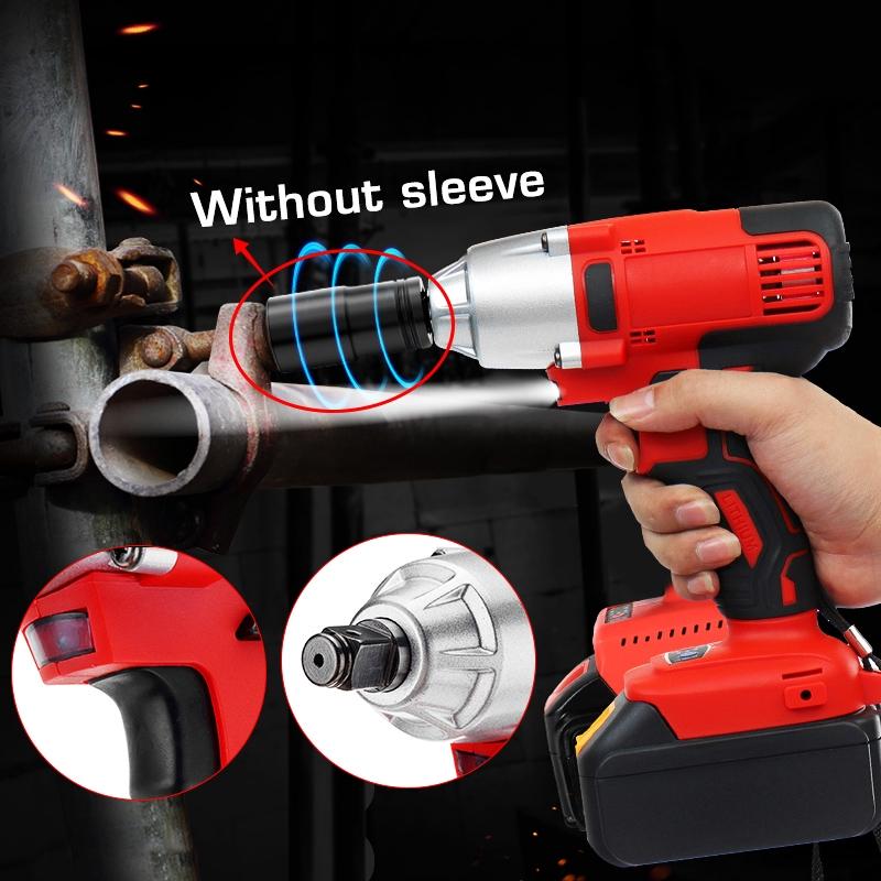 128TV 21V Cordless Impact Wrench Machine Set Electric Drill Hammer Tool With LED Light Battery Rechargeable