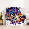 Halloween Friends Trick-or-treat Customize Your Name Blanket Gift Customizable Blanket Warmthful Decor Throw For Seaside Couch Livingroom Bedding