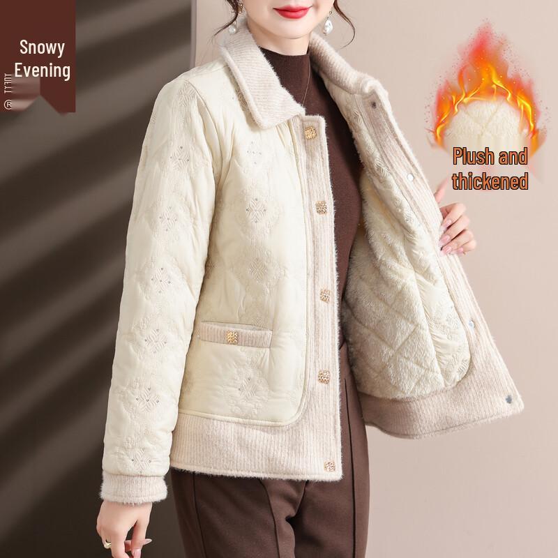 

XUEXI Women s Plush-Lined Quilted Winter Jacket 3XL