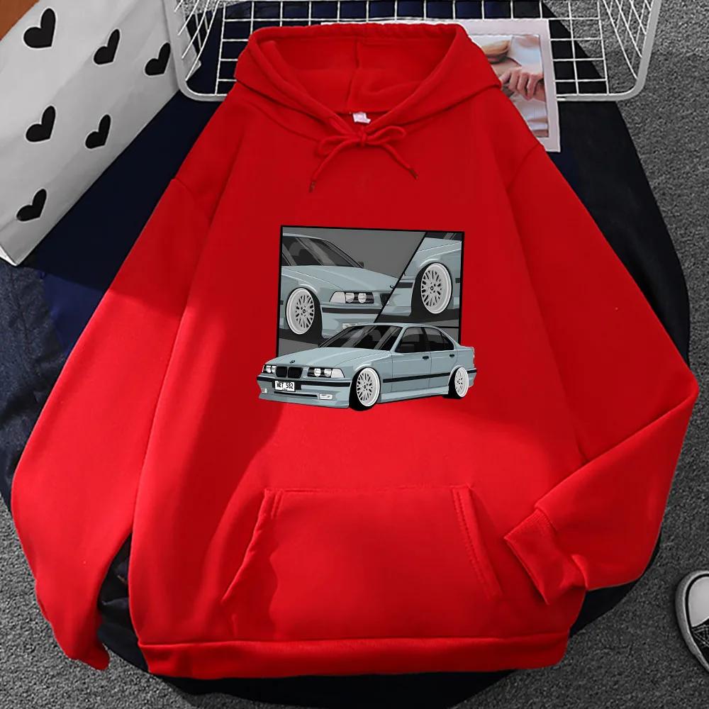 Car Printed Graphic Hoodies Prevalent Street Male Casual Sweatshirts Autumn Fleece Clothing Soft Comfortable Hooded