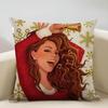 MariaCarey Christmas Song Cushion Household Decoration Linen Sofa Cushion Cover: Skin-Friendly & Breathable