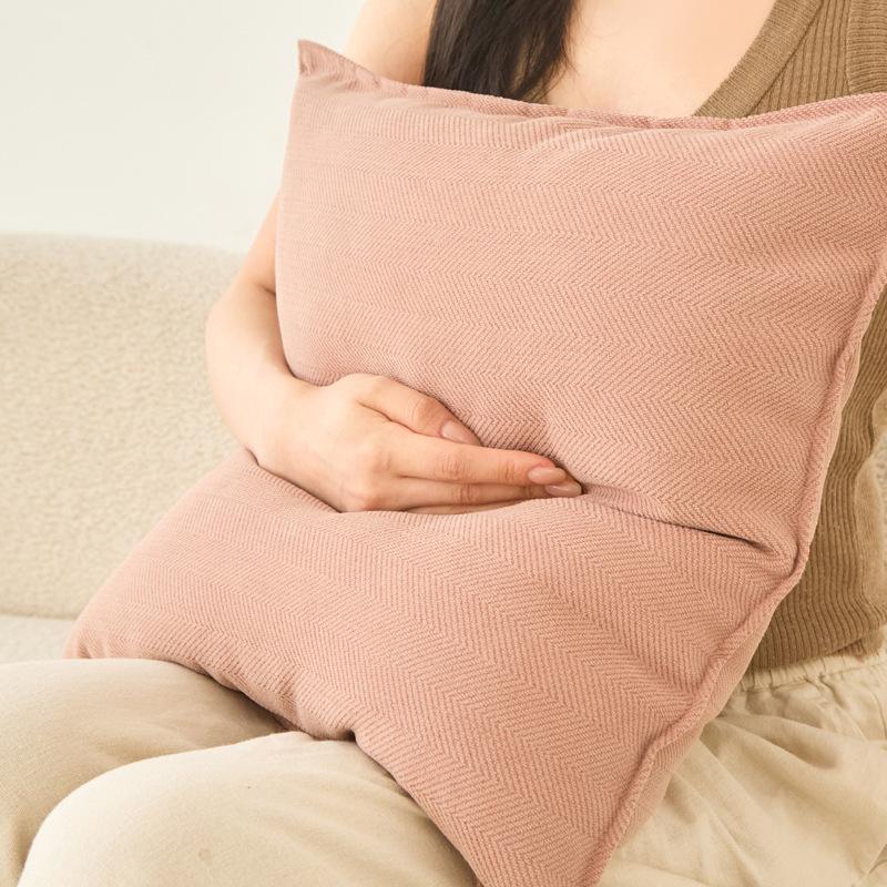 Minimalist Chenille Throw Pillow Cover, Thickened for Lumbar Support - Modern Style for Sofa & Car