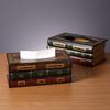 Wood Tissue Box Holder Retro American Styles Home Decoration Kitchen Countertop Organizers