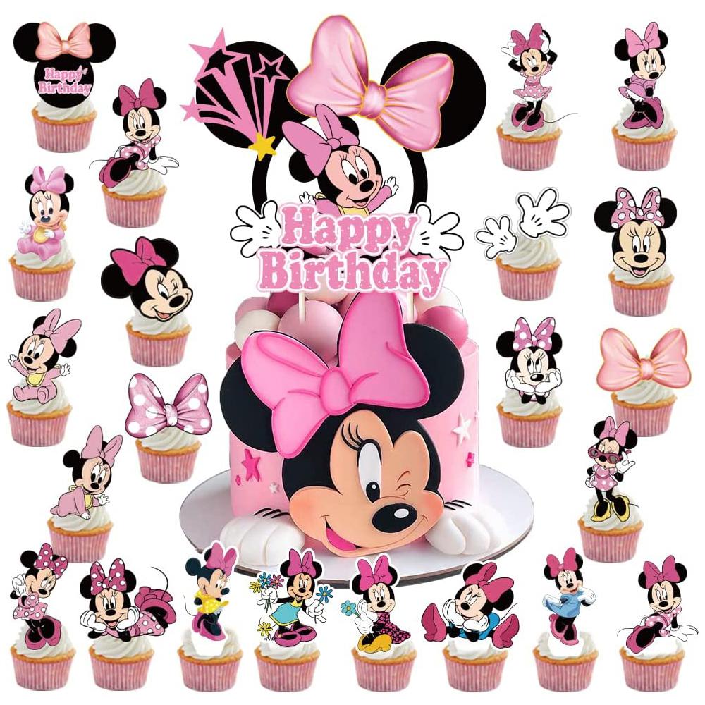 New Minnie Mouse Cake Decorating Kits Cupcake Toppers Decoration For Themed Party
