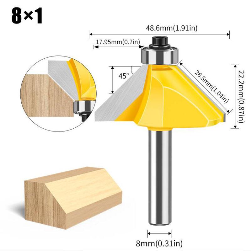 

Фреза с хвостовиком 8 мм и углом наклона 45 градусов Фреза для деревообработки Фреза для обрезки Гравировальный станок Фреза Инструменты для деревообработки 8*1 жёлтый