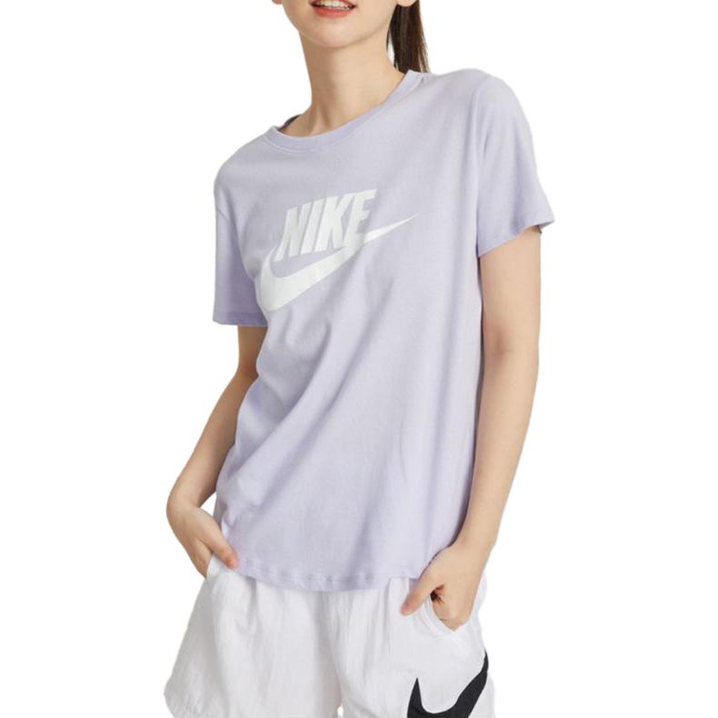 Nike Sportswear Essentials Women'ss Retro Logo Print Crewneck T-Shirt Purple DX7907-536