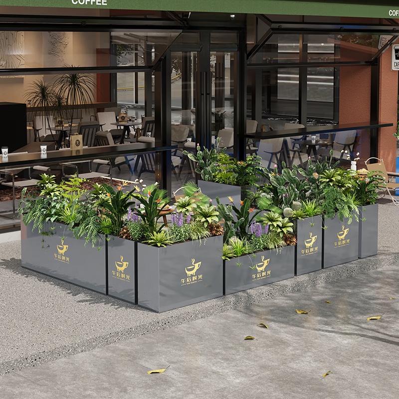 Outdoor Commercial Iron Flower Planter Box