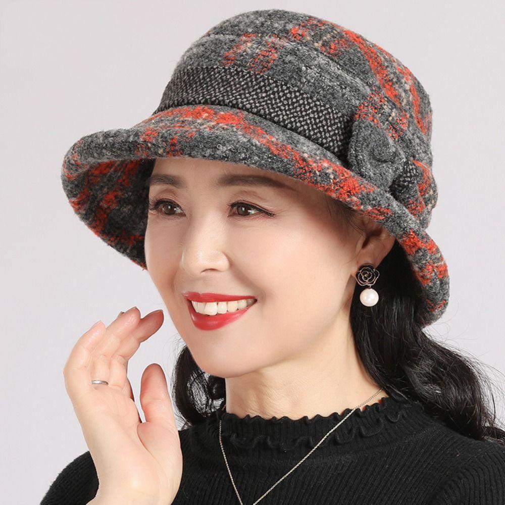 Thickened Warm Fisherman Hat Windproof Bucket Hat Vintage Mom Warmer Cap  Autumn Winter Season