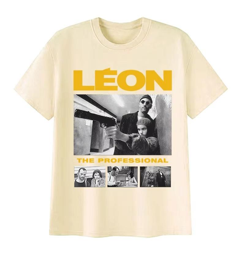 

Movie Leon The Professional Graphic T Shirt Unisexs Fashion ONeck Short Sleeve Tshirts Vintage High Quality Cotton Tops Tshirt S